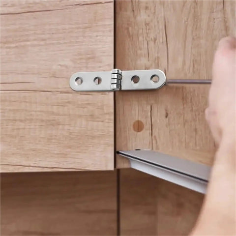 Heavy Duty 180 Degree Foldable Hinges For Wood Boxes And Cabinets Screw On Flap Hinge with Rounded Corner on wooden cabinet