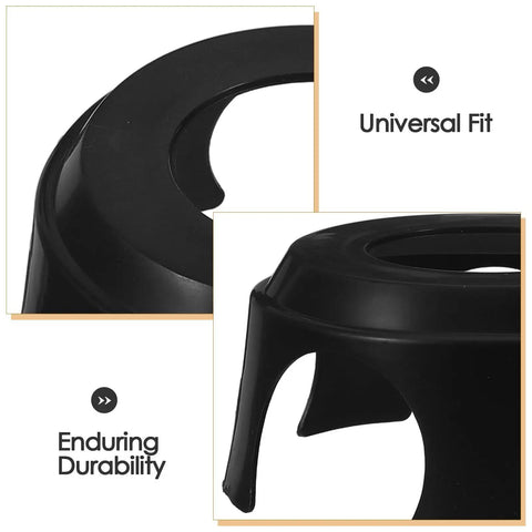 Close-up of 10 Pack Office Chair Wheel Cups Floor Savers with universal fit and durable black polyurethane material.