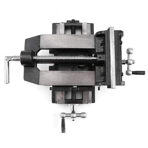 Top view of 6 Inch Drill Press Vise With Cross Slide, Built Like A Tank Heavy Duty Milling Vise Holder, metal cast iron