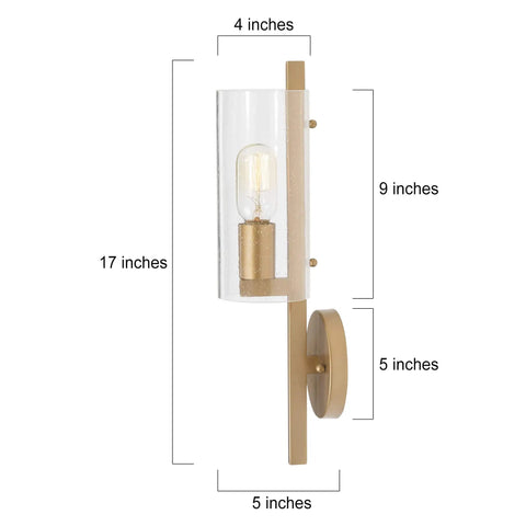 Dope Dark Gold Wall Sconce With Seedy Glass Shade For Bathroom And Hallway, Handmade Textured Gold Finish Vanity Light, side view