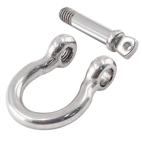 Six Pack 6mm Screw Pin Anchor Shackles Quarter Inch Heavy Duty 304 Stainless Steel Bow Shackles for Sailboat Rigging