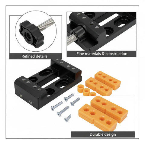 Huge Deal Compact Aluminum Alloy Toggle Clamp Vise For DIY Crafts And Small Parts, Portable Table Mount Workholding Tool showing detailed construction.