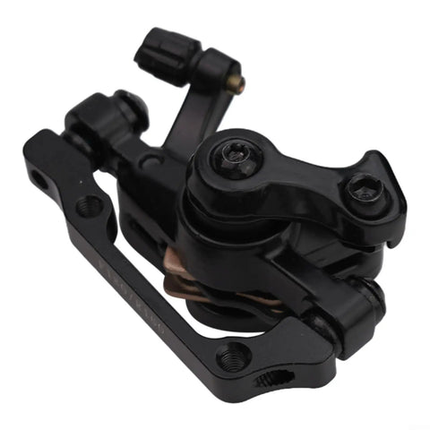 Heavy Duty Mechanical Disc Brake Caliper Front And Rear Kit With Solid Metal Pads For Mountain Folding And Road Bikes close-up view.