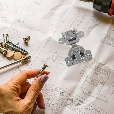 Two Pack Metal Cabinet Hinges With Soft Close Concealed Adjustable Folding Design for Inward Opening Electrical Cabinet Doors