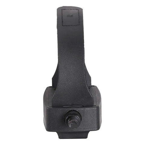 Front view of black Universal Nine Sixteenth Inch Thread Spindle Bike Pedals With Straps For Indoor Exercise Bikes And Stationary Home Gyms
