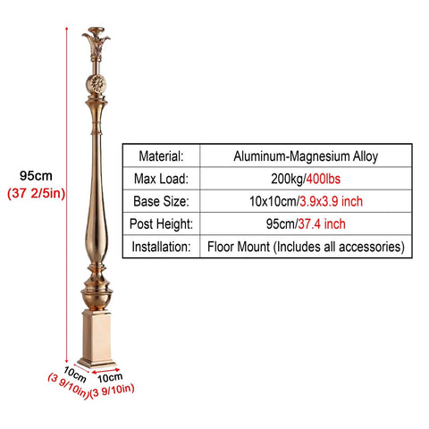 Tough As Nails Adjustable Staircase Railing Balusters 15 Piece Set Premium Deck Banister Columns displayed with height, base, and material details.