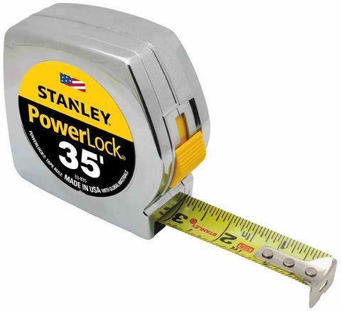 35 Foot Pocket Tape Measure With One Sixteenth Inch Precision, Durable Chrome Finish, Compact Design for DIY Projects