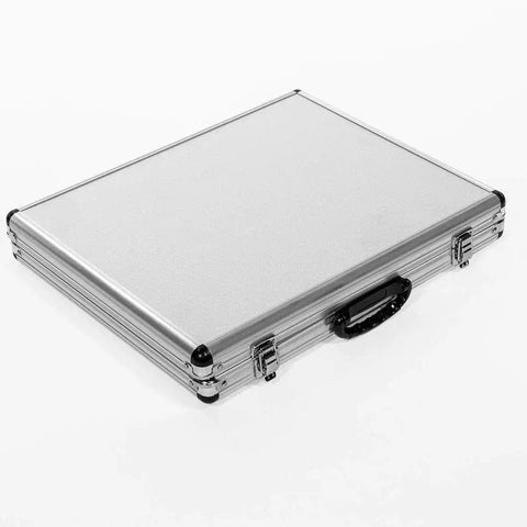 Sturdy silver storage chest for the Making Custom Woodwork A Breeze With This Badass Eighty Piece One Quarter Shank Tongue And Groove Router Bit Set.