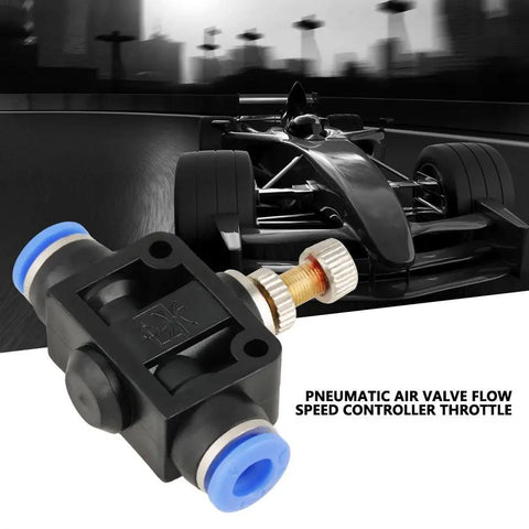 Slick Plug And Play Pneumatic Speed Control Valve With 6Mm Push In Quick Connect Fittings for tuning air flow and cylinder timing