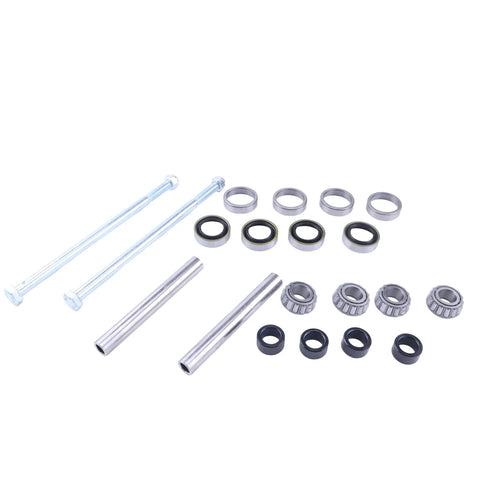 Front Wheel Bearing Rebuild Kit With Upgraded Stainless Steel Axles And Spring Loaded Seals For 13x5-6 Front Wheels Compatible With Exmark Scag Toro Mowers