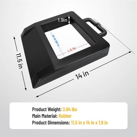 Kickass Heavy Duty Pallet Jack Wheel Chock With Anti Slip Grip, Truck Trailer Rubber Stopper Block For Warehouse Dock Safety, 14x11.5 inch rubber design