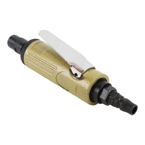 Tough As Nails Air Powered Die Grinder Cranking Out A Snappy 25000 RPM With Secure 3mm Plus 6mm Collets, side view with lever.
