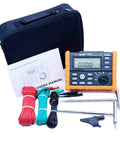 Digital Earth Ground Resistance Tester With 2 Pole And 3 Pole Modes, High Precision 0 Ohm To 4000 Ohms Insulation Tester with accessories