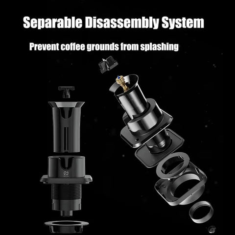 Separable disassembly system of Automatic 58Mm Electric Portafilter Knock Box for efficient coffee grounds cleanup.