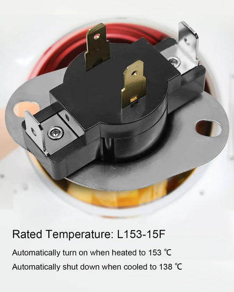 Dryer Cycle Thermostat Replacement For Most Washer Dryer Combos With Precise 153F To 138F Temperature Control close-up