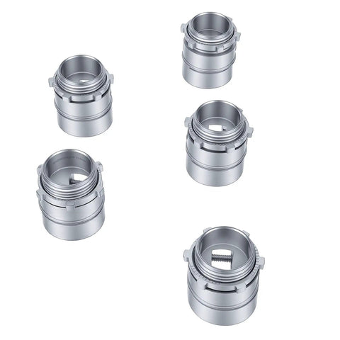 Built Like A Tank Zinc Alloy Squeeze Connectors for 1 Inch Conduit, 20-Piece Extra Heavy Duty Electrical Wire Fittings Featuring Reversible Locking Nuts in silver.