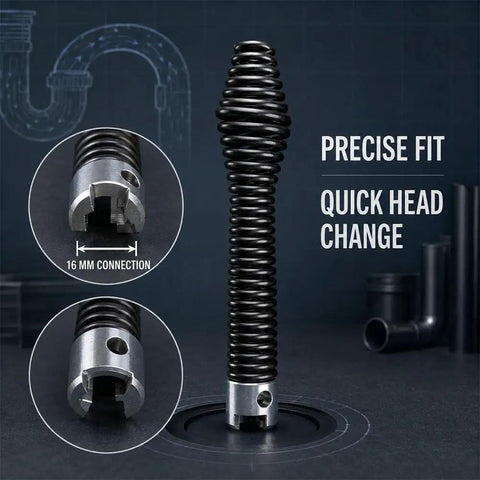 Heavy Duty 10 Piece Drain Cleaning Head Kit For General Wire Mini Rooter flexible spring auger with 16 mm metal connection.