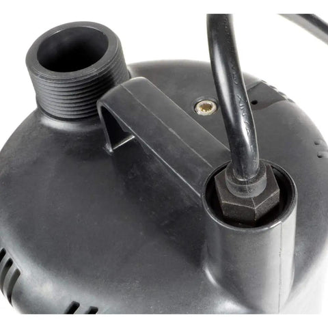 Top view of Submersible Utility Pump For Home Flooding And Basement Drainage, 115V PSC Motor with black housing and power cord