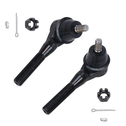 Front Tie Rod Drag Link Kit For 1997 1998 1999 2000 2001 2002 2003 2004 2005 2006 Jeep Wrangler TJ Includes Outer Drag Link Two Front Left Outer Tie Rod Ends And Right Inner Tie Rod End For Heavy Duty Beefed Up Suspension Replacement black steel ends with cotter pins