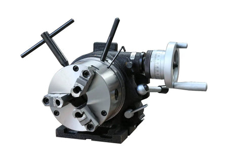 Eight Inch Precision Indexing Spacer With Adjustable Chuck And Worm Gear Rotary Table Built Tough For Heavy Shop Use, side view.