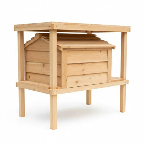 Chillin In Style With Your Favorite Feline Pal This Elevated Cedar Cat House features a raised cedar cat lodge and loft.