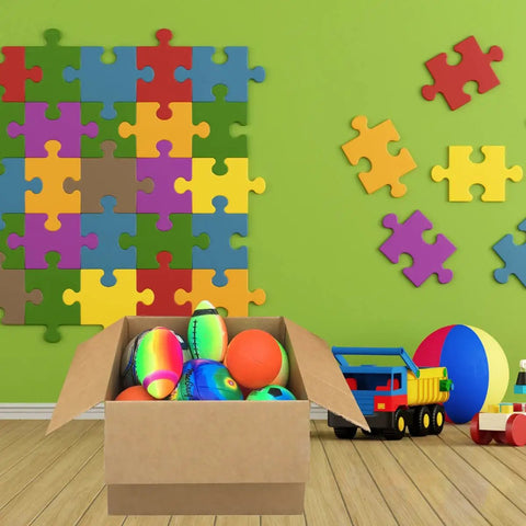Heavy Duty Medium Moving Boxes 20 Pack Corrugated Cardboard Crates 18X14X12 Inches with colorful toys and balls inside.