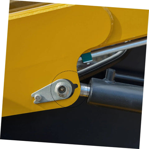 Beefed Up Two Piece Heavy Duty Excavator Pin Shim Kit Durable Round Rubber Washers For Machinery Protective Pads For Excavator Boom Bushing Industrial Replacement Parts installed on yellow excavator pin