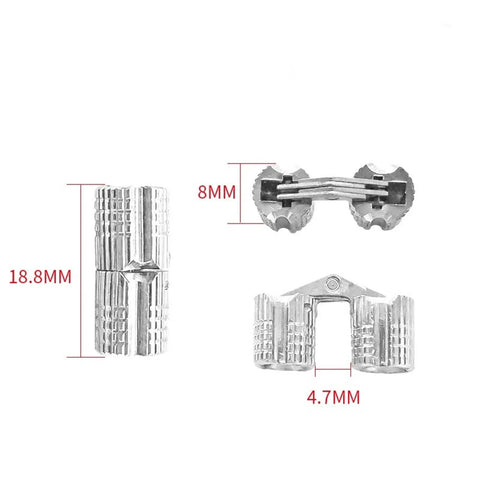 Four Pack Brass Barrel Hidden Hinges For Concealed Cabinet Doors With 180 Degree Swing Pro Grade Cylindrical Invisible Hinges