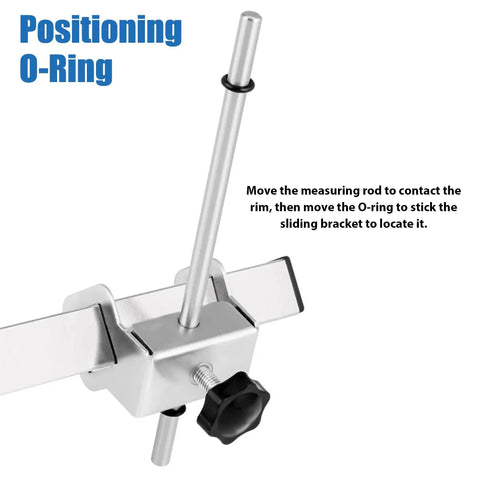 Positioning view of Bike Derailleur Hanger Alignment Tool for 20 to 29 inch wheels, showcasing the measuring rod and O-ring.