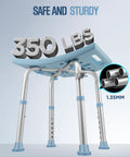 Adjustable Shower Chair For Inside Shower No Fuss Setup Heavy Duty Bath Seat With 350 Lb Capacity aluminum frame detail