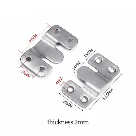 Stainless Steel Flush Mount Wall Bracket Picture Hanger For Shelves Cabinets And TV Mounts Interlocking Buckle Clip
