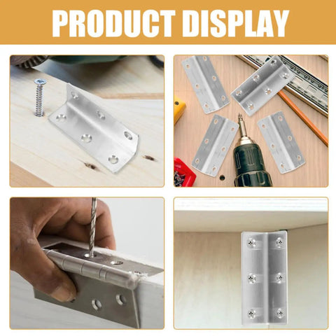Stainless Steel 90 Degree L Shaped Corner Braces 8 Pack Heavy Duty Angle Brackets for stable connections and versatile support