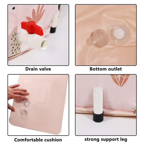Detail view of Large Foldable Portable Bath Tub For Adults Freestanding Non Inflatable Soaking Tub With Thickened Thermal Foam parts
