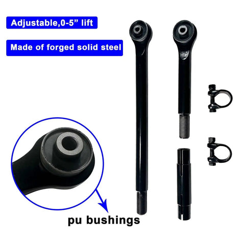 Forged Adjustable Rear Track Bar For 0 To 5 Inch Lift Fits Ram 2500 4WD Panhard Rods 2 To 4 Inch Adjustable Track Arm With Poly Bushings And Heavy Duty Beefed Up Durability, forged solid steel with PU bushings