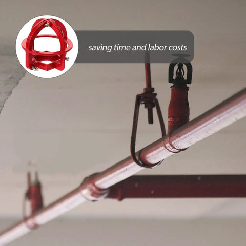 Top Shelf Metal Fire Sprinkler Head Guard Cover For Recessed Pendent Sidewall And Upright Heads With Tough Red Steel Cage Shield.