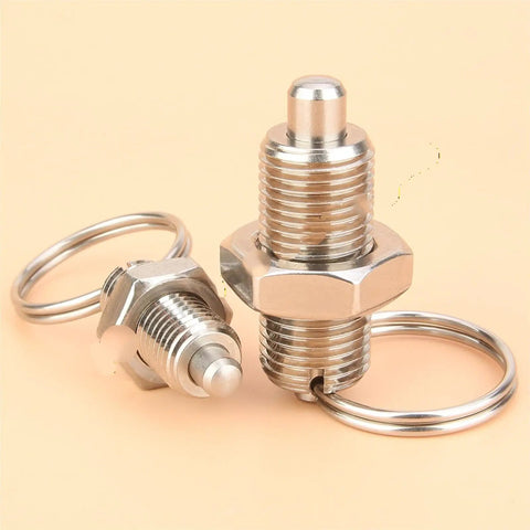 Built Tough Stainless Steel Retractable Index Plunger With Pull Ring And Locking Screw for precise alignment and heavy-duty use.