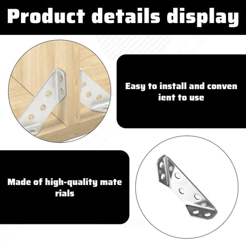 20 Pack Stainless Steel Corner Brackets With Screws L Shaped Angle Connectors for Wood Shelves Product Details