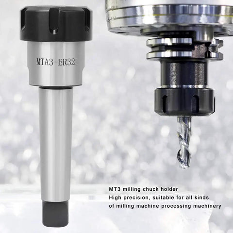 Go-To Collet Holder MT3 Morse Taper Shank For CNC Milling Lathe ER32 with drill bit in CNC machine