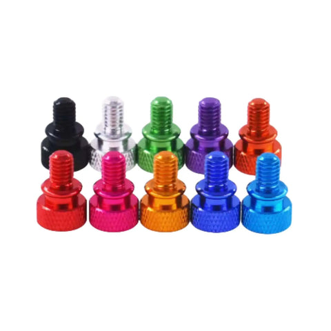 Textured Thumb Screws For DIY PC Case Mounts, 8-32 Thread, One Half Inch Length, 6063-T6 Aluminum Alloy, Silver Finish, 10 Pack, colorful variety