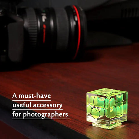 Gotta Have Straight Up Dope Triple Axis Bubble Spirit Level For Canon Nikon Pentax DSLR Cameras Standard Hot Shoe Mount on table.