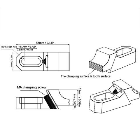 Heavy Duty Generic Side Clamp Vise 2 Pack Low Profile Design With Solid S136H Die Steel Construction For Precision CNC Milling And Full Surface Machining Jobs That Need Serious Grip And Durability Without The Bulk dimensions schematic with clamping details