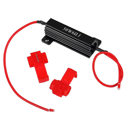 4 Pack 50W 6 Ohm LED Load Resistors For Turn Signals Stop Hyper Flash And Error Codes With Eight Quick Wire Connectors, black color