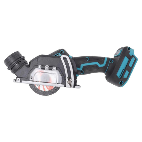 Hotshot Mini Circular Saw Delivers Savage 19000 RPM Rotation For Spark Free Precision Cutting Across Metal Stone And Wood With Detachable Dust Guard To Keep Job Site Crisp Clean, side view showing ergonomic grip and cutting blade.