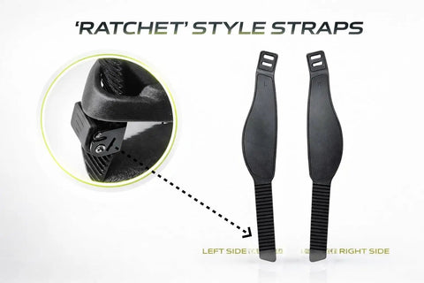 Ratchet Style Exercise Bike Pedal Straps 13.5 Inch Replacement Pair for Gym and Home Use, black, detail and full view