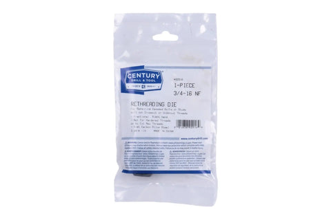 Packaging of Rethreading Die For Three Quarter Inch Sixteen NF Right Hand, High Carbon Steel Bolt And Stud Repair Tool.