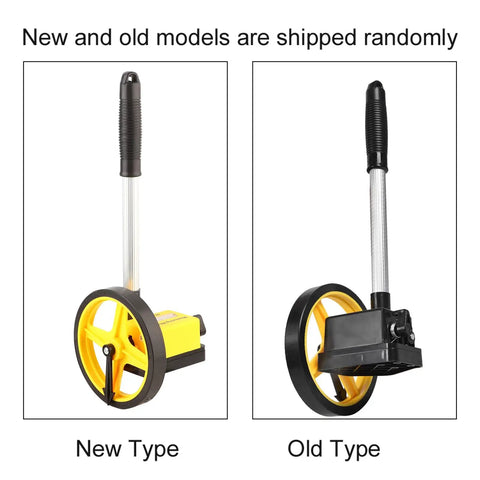 Miniature Distance Measuring Wheel with Adjustable Handle for Measuring, showcasing new yellow model and old black model side by side.
