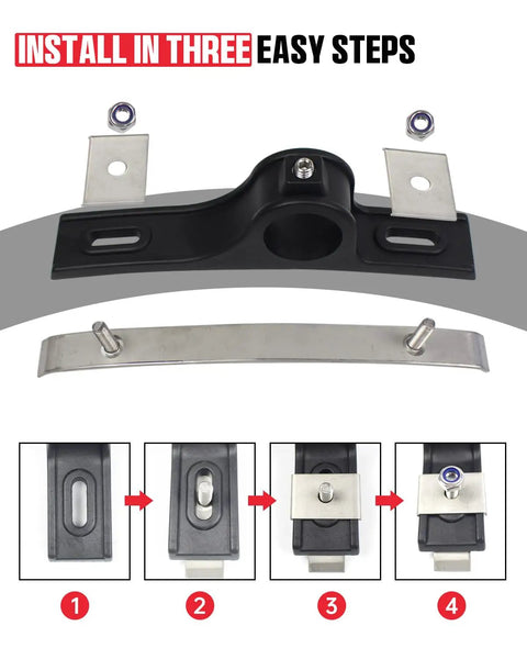 4 Piece Heavy Duty Fender Brackets Assembly Oem 8591005 Truck Hanger Mount Built For Freightliner Kenworth Peterbilt Dump Trailers And Flatbeds installation steps with durable polymer and metal parts.
