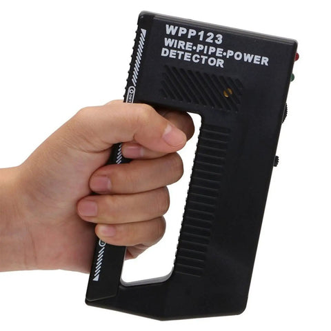 Hella Sensitive Wall Scanner Metal Detector Featuring Audio Visual Alerts held in hand, showing ergonomic grip and design for utility detection.