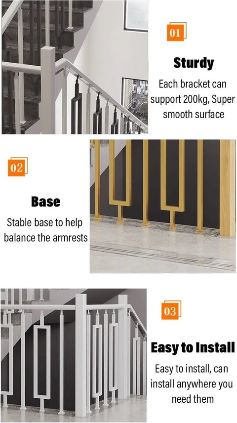 Built Like A Tank White Steel Stair Spindles And Banister Railing System For Indoor Outdoor Decks Porches Floor Mount Posts With No Sweat Installation 85Cm 95Cm Heights Pack Of 25 with adjustable brackets and modern design.