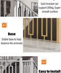 Sharp White Staircase Railing Spindles Floor Mount Banister Posts For Porches Decks Indoor Steps No Sweat Assembly Hardware Kit in home setting.